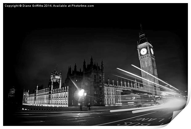  Houses Of Parliament, Westminster Print by Diane Griffiths
