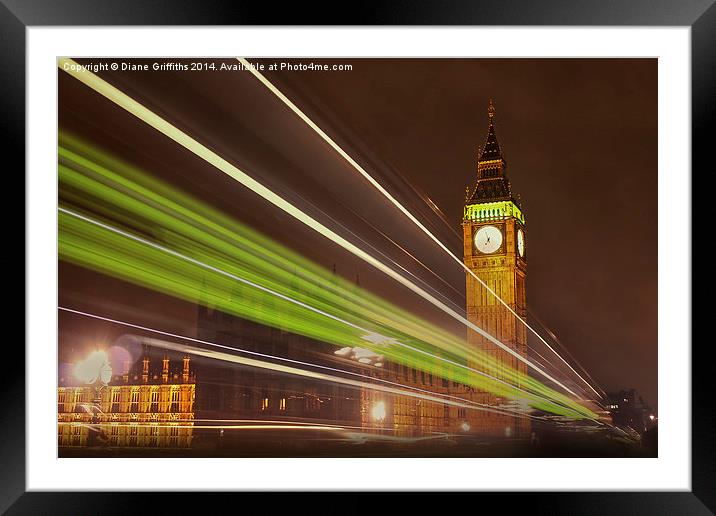  Big Ben at Night Framed Mounted Print by Diane Griffiths