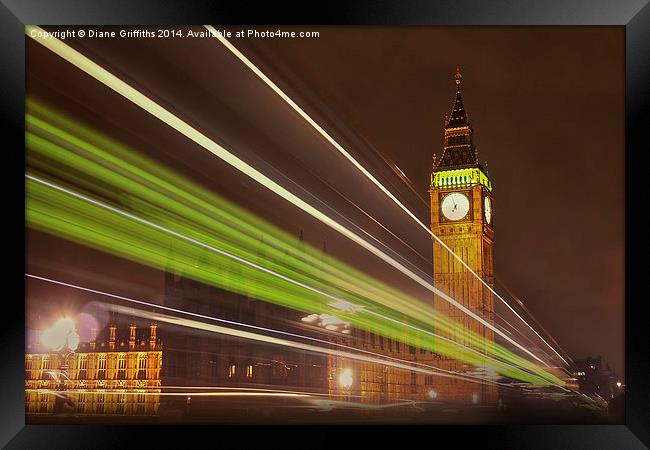  Big Ben at Night Framed Print by Diane Griffiths
