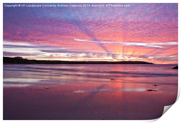  Cornish Sunset Print by Graham Custance