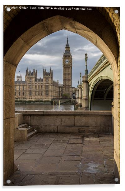 Majestic Big Ben Framed in Stone Gateway Acrylic by Alan Tunnicliffe
