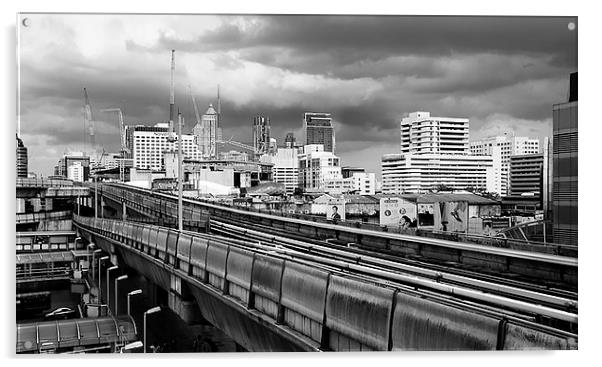  Bangkok Skyline Acrylic by Dave Rowlands