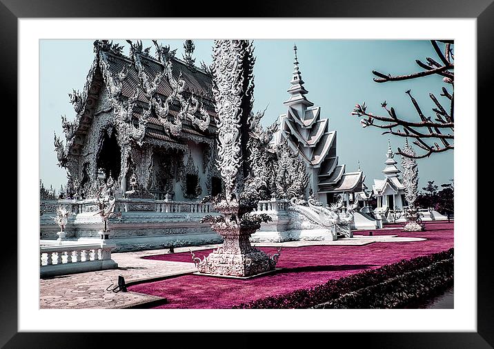  White Temple (Wat Rong Khun) Framed Mounted Print by Dave Rowlands