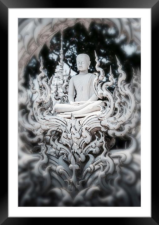  White Buddha  Framed Mounted Print by Dave Rowlands