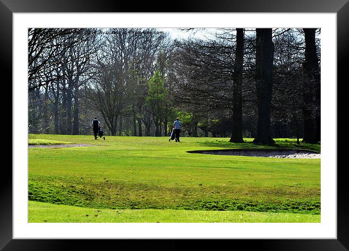  Walking and playing golf Framed Mounted Print by Frank Irwin