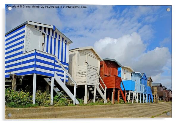  Walton Beach Huts Acrylic by Diana Mower