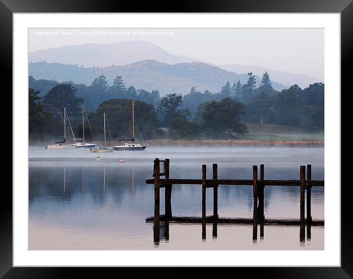 Misty morning at Ambleside Framed Mounted Print by Susan Tinsley