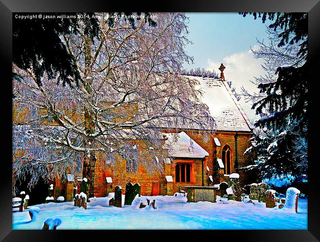 Warmth of a Church in Winter.  Framed Print by Jason Williams
