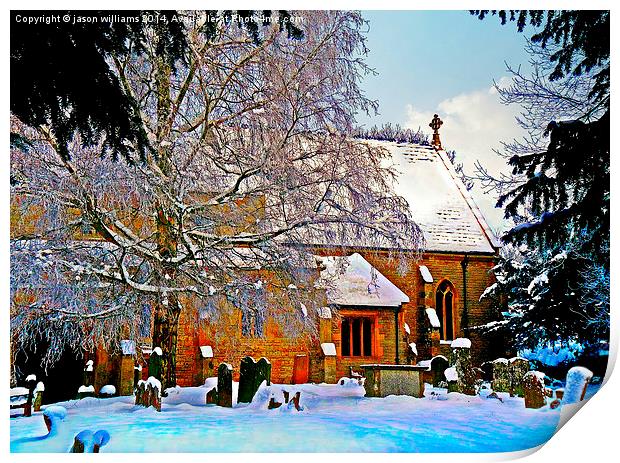 Warmth of a Church in Winter.  Print by Jason Williams