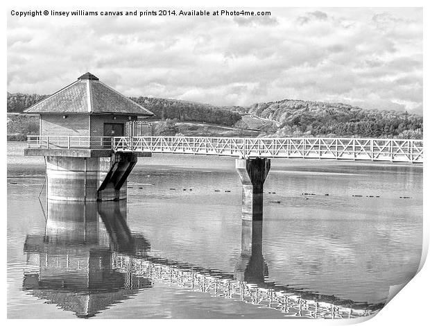  Cropston Reservoir Black And White Print by Linsey Williams