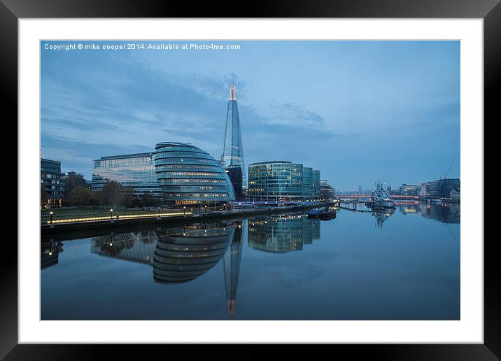  south bank reflection Framed Mounted Print by mike cooper