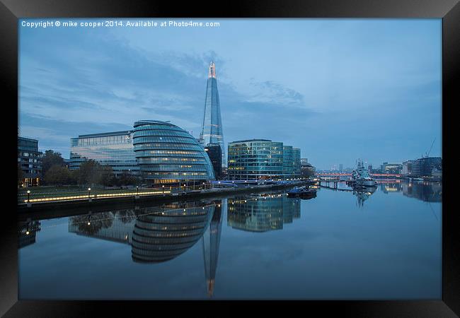  south bank reflection Framed Print by mike cooper