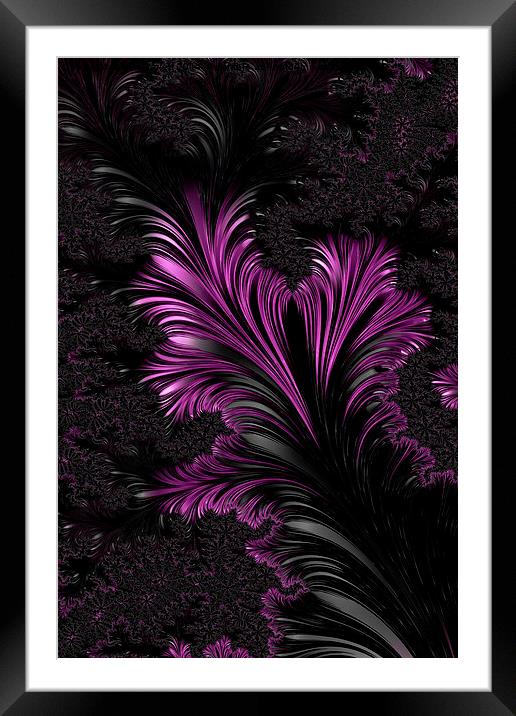 Purple Twist  - A Fractal Abstract Framed Mounted Print by Ann Garrett
