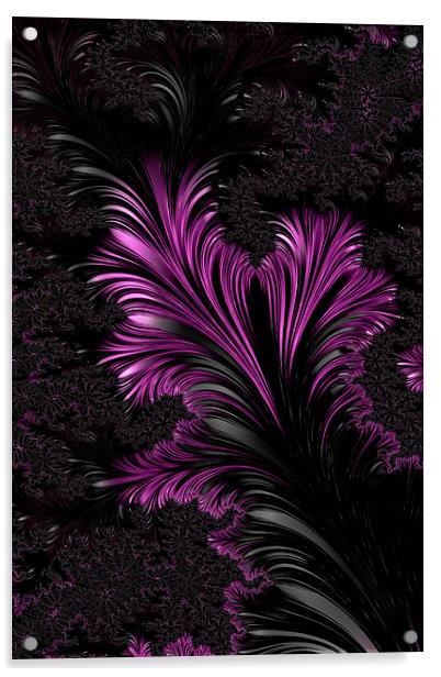 Purple Twist  - A Fractal Abstract Acrylic by Ann Garrett