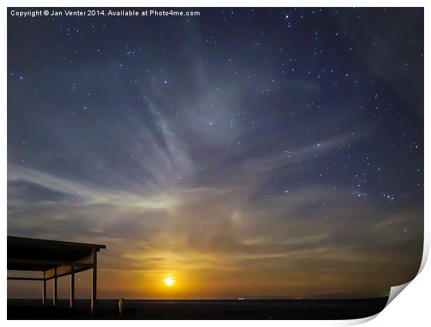  Moon and Stars Print by Jan Venter
