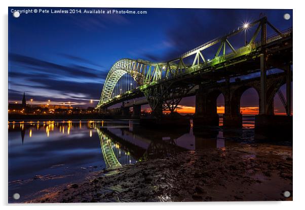  Runcorn - Widnes Bridge Acrylic by Pete Lawless