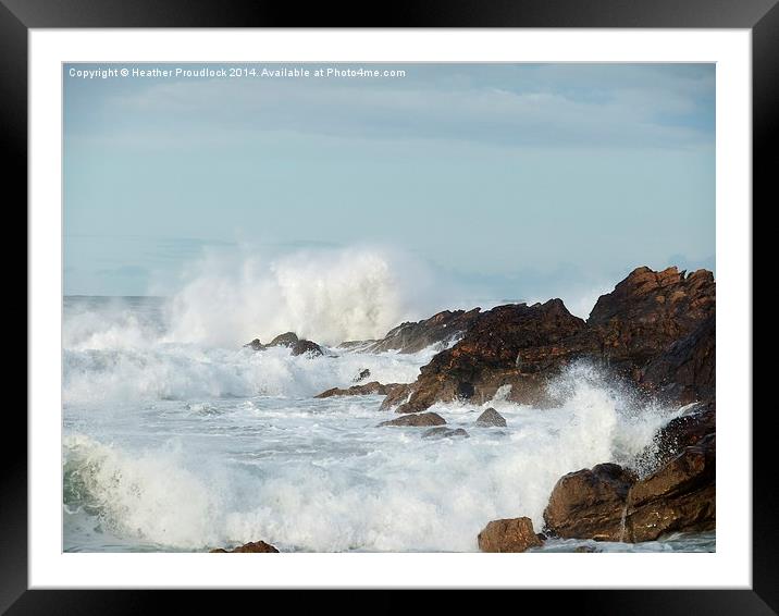  Wild waves at Coldingham Framed Mounted Print by Heather Proudlock