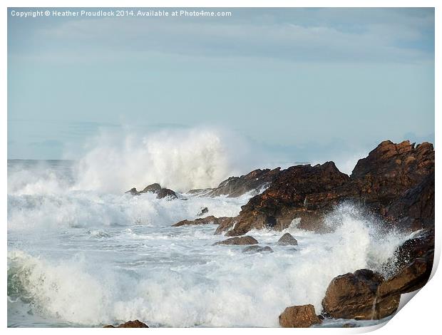  Wild waves at Coldingham Print by Heather Proudlock