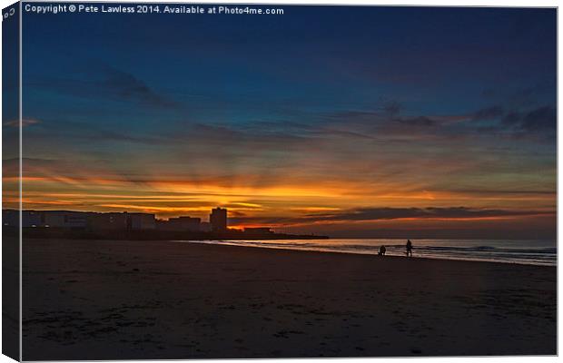 Sunset at New Brighton Canvas Print by Pete Lawless