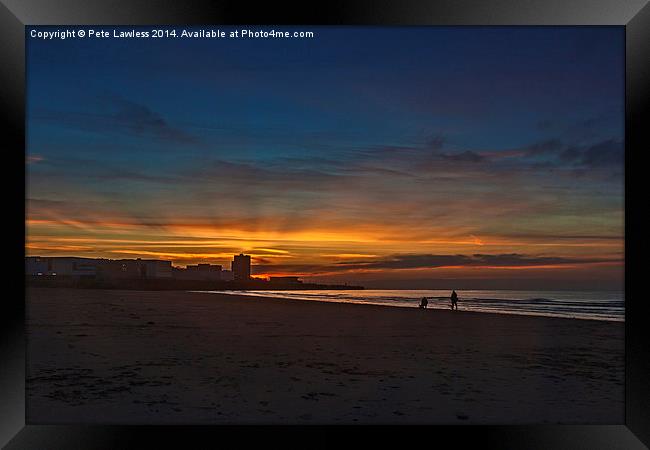  Sunset at New Brighton Framed Print by Pete Lawless