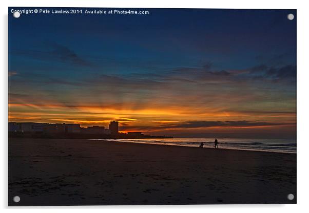  Sunset at New Brighton Acrylic by Pete Lawless
