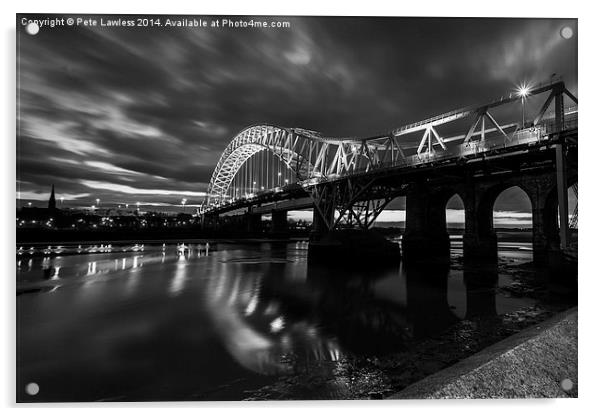  Runcorn Bridge - Silver Jubilee Bridge Acrylic by Pete Lawless