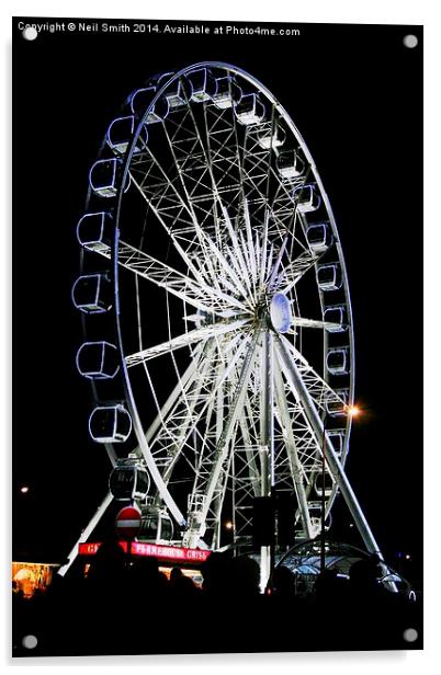  Big Wheel at Night Acrylic by Neil Smith