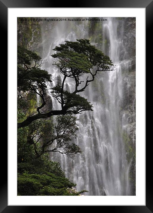 Devils Punchbowl Waterfall Framed Mounted Print by Peter Righteous