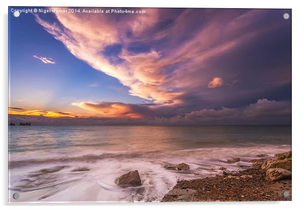 Sunset On The Beach  Acrylic by Wight Landscapes