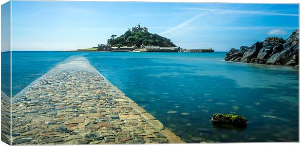 Waiting for the Tide to go out...St Michael's Moun Canvas Print by Carolyn Eaton