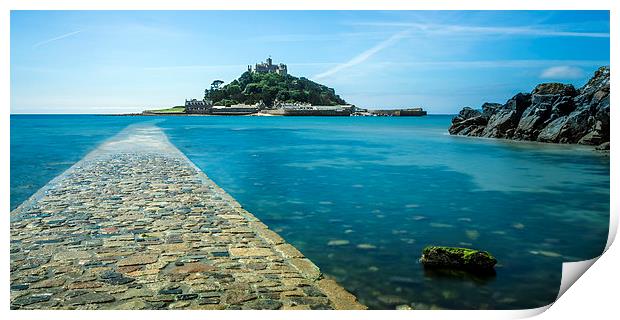 Waiting for the Tide to go out...St Michael's Moun Print by Carolyn Eaton