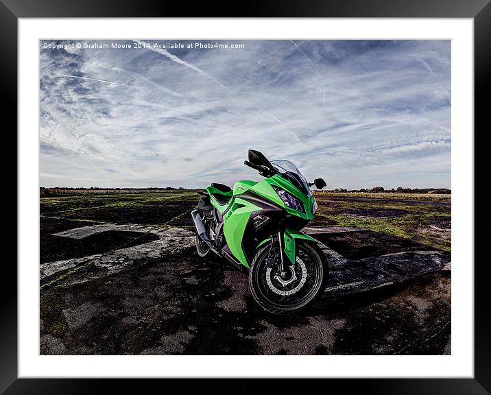 Sports motorbike Framed Mounted Print by Graham Moore