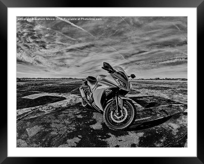Sports motorbike Framed Mounted Print by Graham Moore