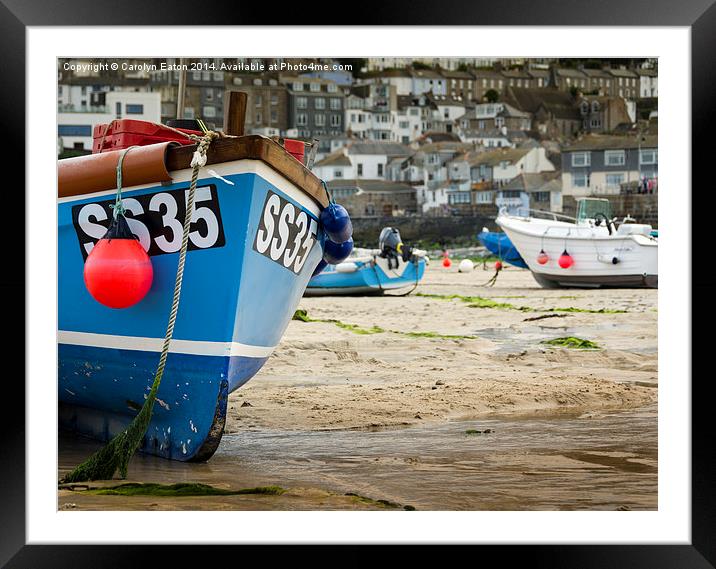  Low Tide in St Ives Harbour, Cornwall Framed Mounted Print by Carolyn Eaton