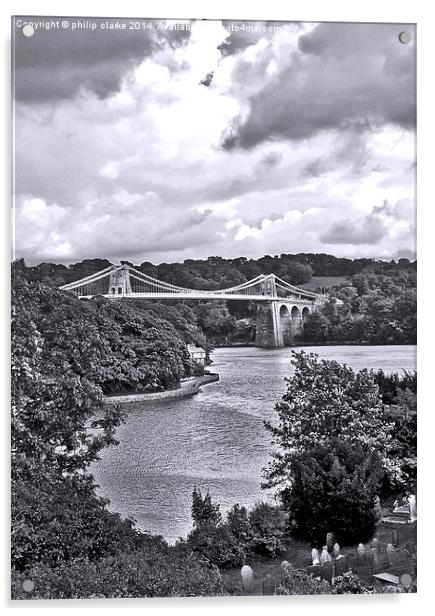  View to The Menai Suspension Bridge Acrylic by philip clarke
