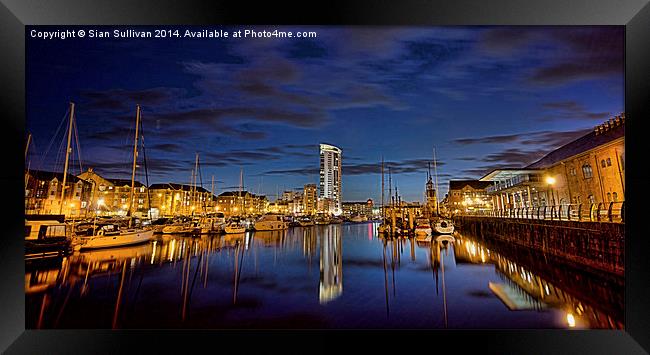  Marina Lights Framed Print by Sian Sullivan