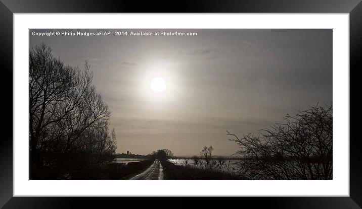 Langport to Muchelney Contra Jour  Framed Mounted Print by Philip Hodges aFIAP ,