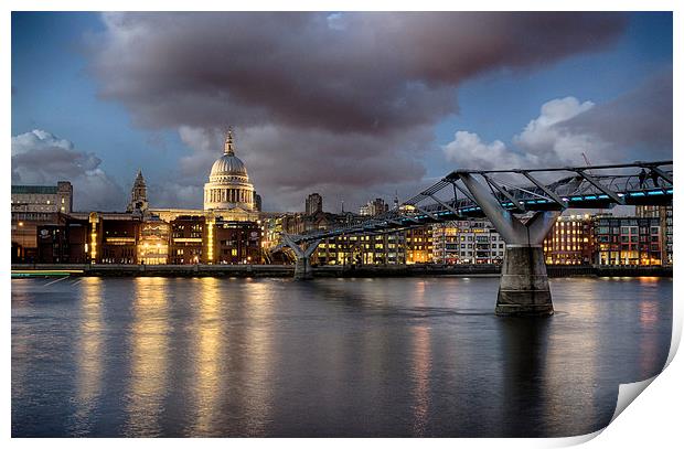 St Paul's Cathedral from across the Thames  Print by Rus Ki