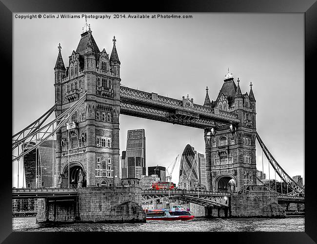   Tower Bridge And The City 4 Framed Print by Colin Williams Photography
