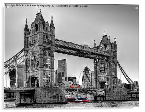   Tower Bridge And The City 4 Acrylic by Colin Williams Photography