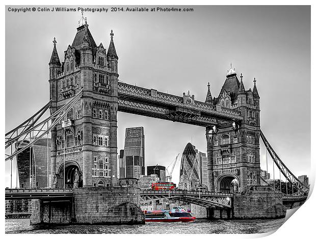   Tower Bridge And The City 4 Print by Colin Williams Photography