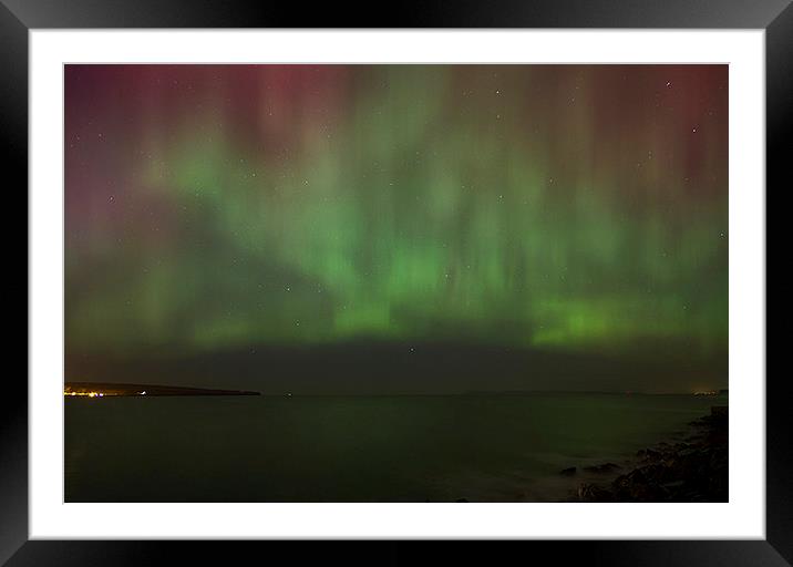  Aurora over Thurso Bay Framed Mounted Print by Chris Griffin