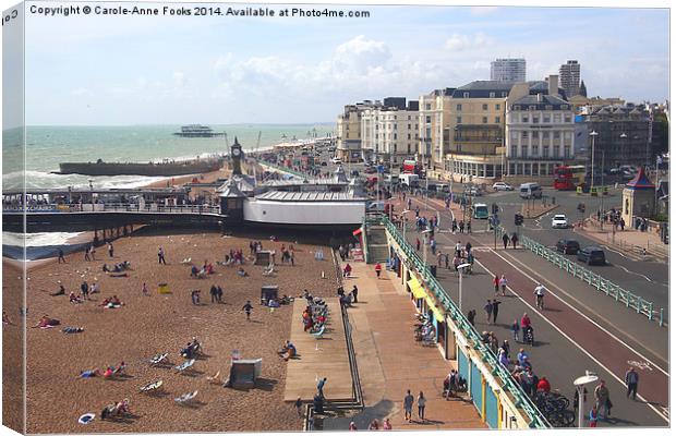   Brighton Foreshore From The Ferris Wheel Canvas Print by Carole-Anne Fooks