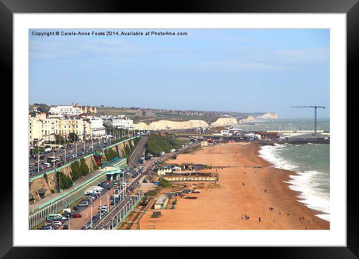 Brighton Beach & South Downs National Park Framed Mounted Print by Carole-Anne Fooks