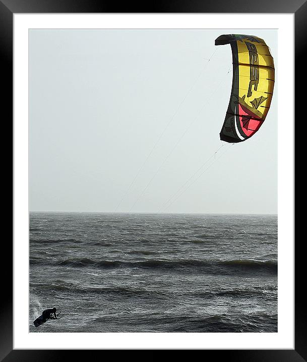 Kite-surfin. Framed Mounted Print by allen martin