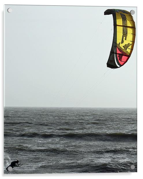 Kite-surfin. Acrylic by allen martin