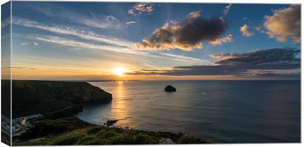  Sunset over Trebarwith Strand Canvas Print by David Wilkins