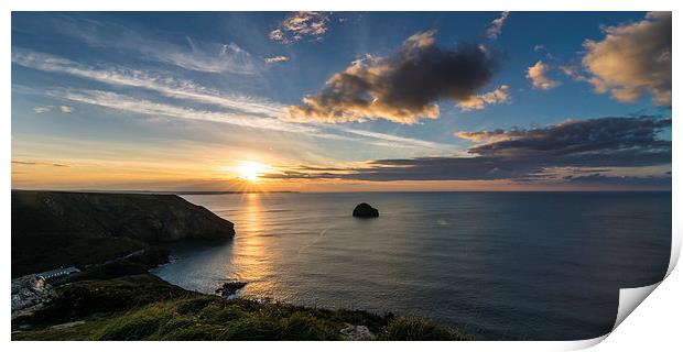  Sunset over Trebarwith Strand Print by David Wilkins