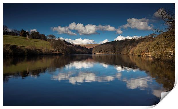 Lower Lliw valley reservoir Print by Leighton Collins