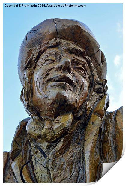Llandudno's Tree carving of The Mad Hatter Print by Frank Irwin